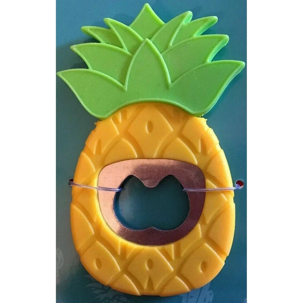 NEW Fruity Fun Pineapple Silicone/Stainless Bottle Opener Party favor Great Gift